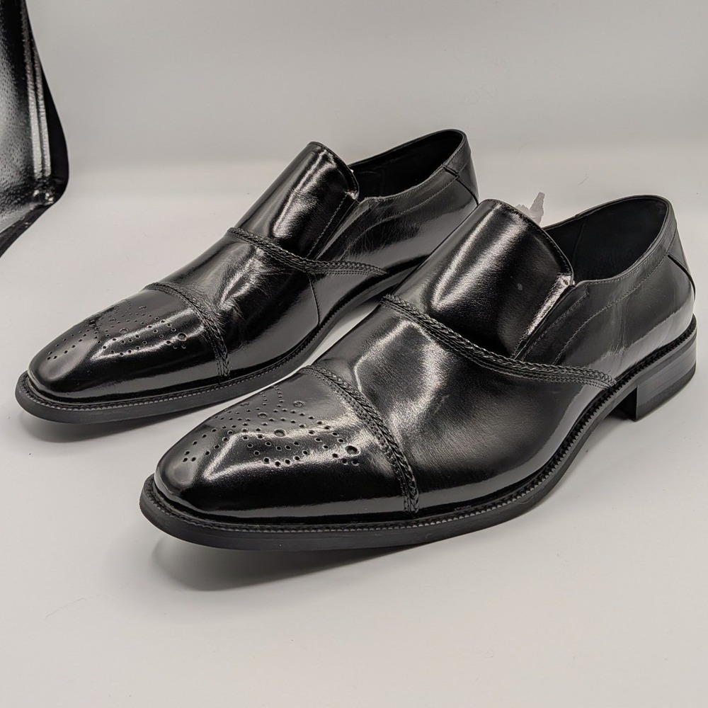 NWOT Stacy Adams Size 10.5M $160 Black Patent Leather Brecklin Loafers